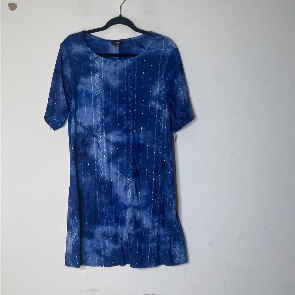 Cocomo Blue Tie-Dye Mini Dress